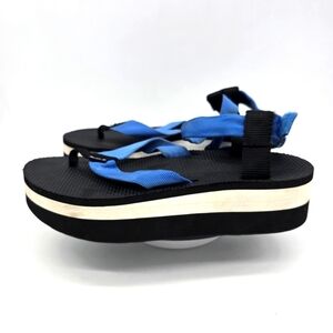 Teva Shoe Women's 8 Blue Strappy Flatform Sandals (S/N 1008843)
